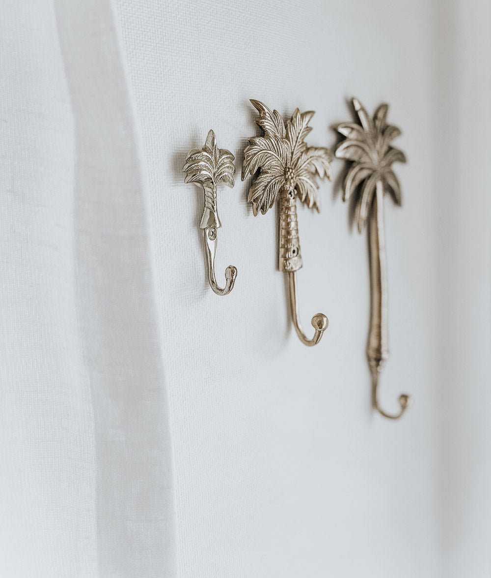 Bali Home™ | Balinese Brass Hooks & Hangers - Mini Palm