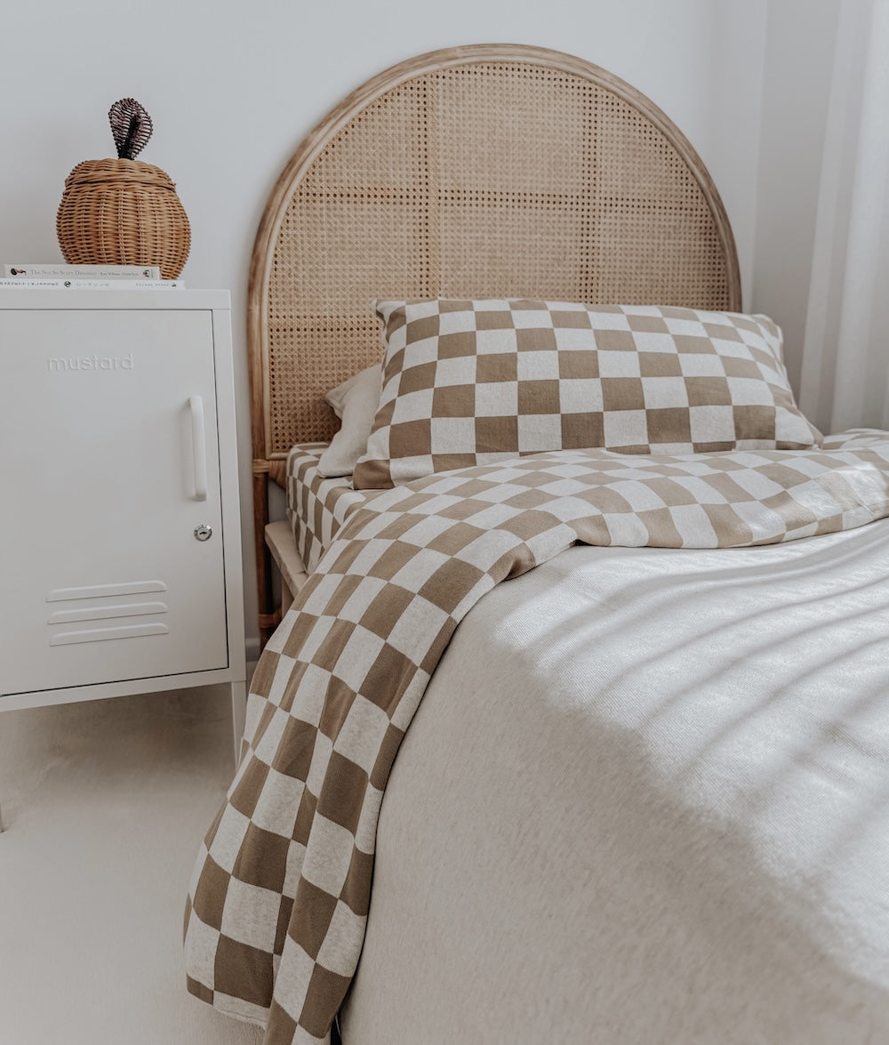 Bengali Baby & Kids | Cot & King Single Duvet Covers - Khaki Gingham