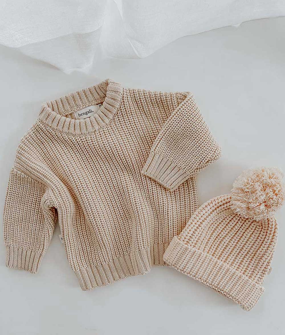 Bengali Baby | Knitwear Beanie - Chunky Tan