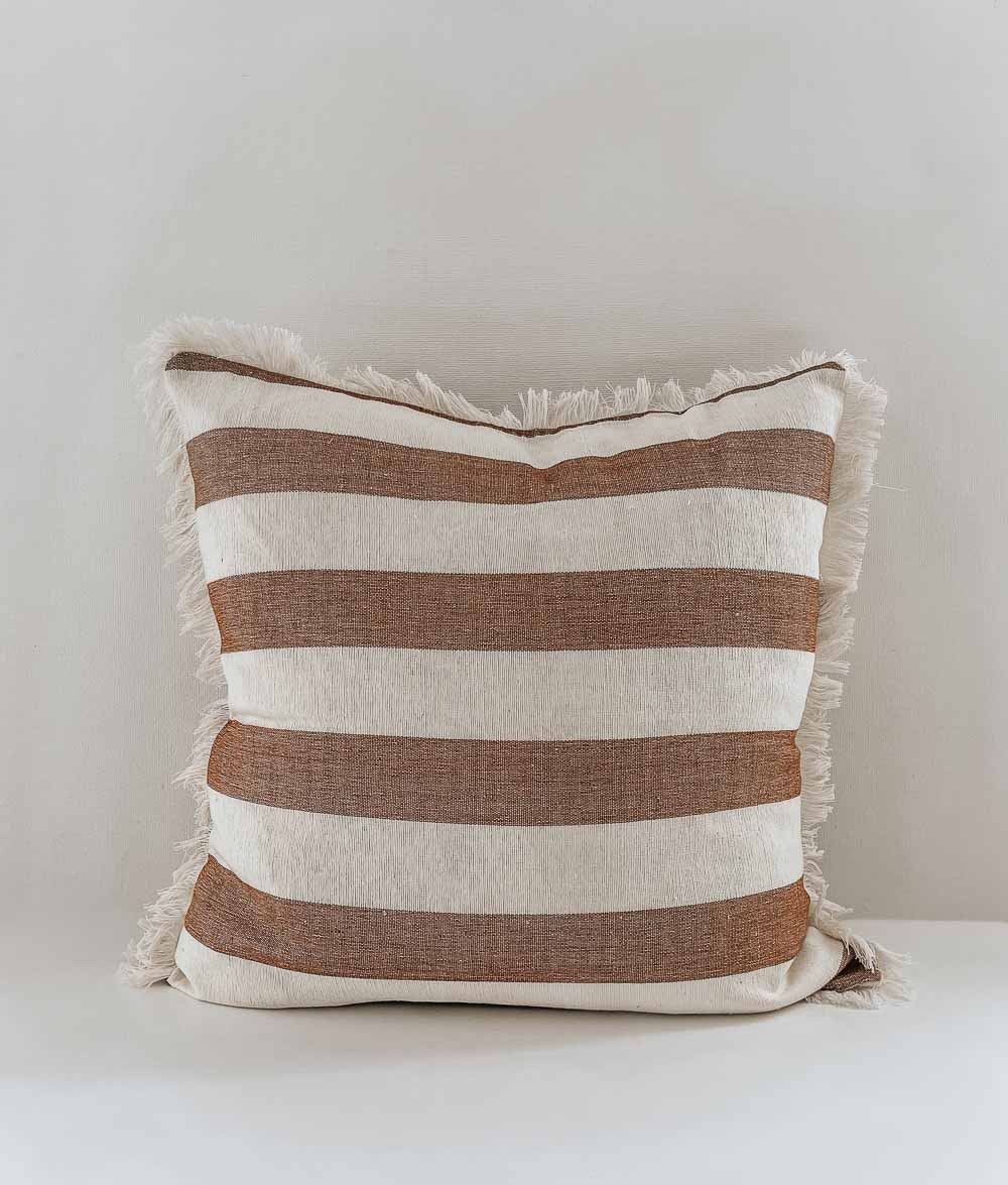 Bengali Home® | Balinese Decor - Toffee Stripe Cushion Coverx