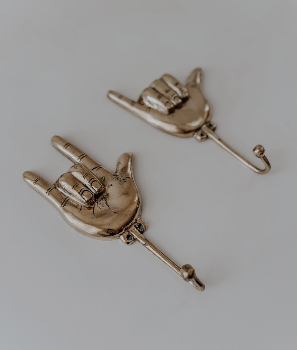 Bali Home™ | Balinese Brass Hooks & Hangers - Rock-On Hands