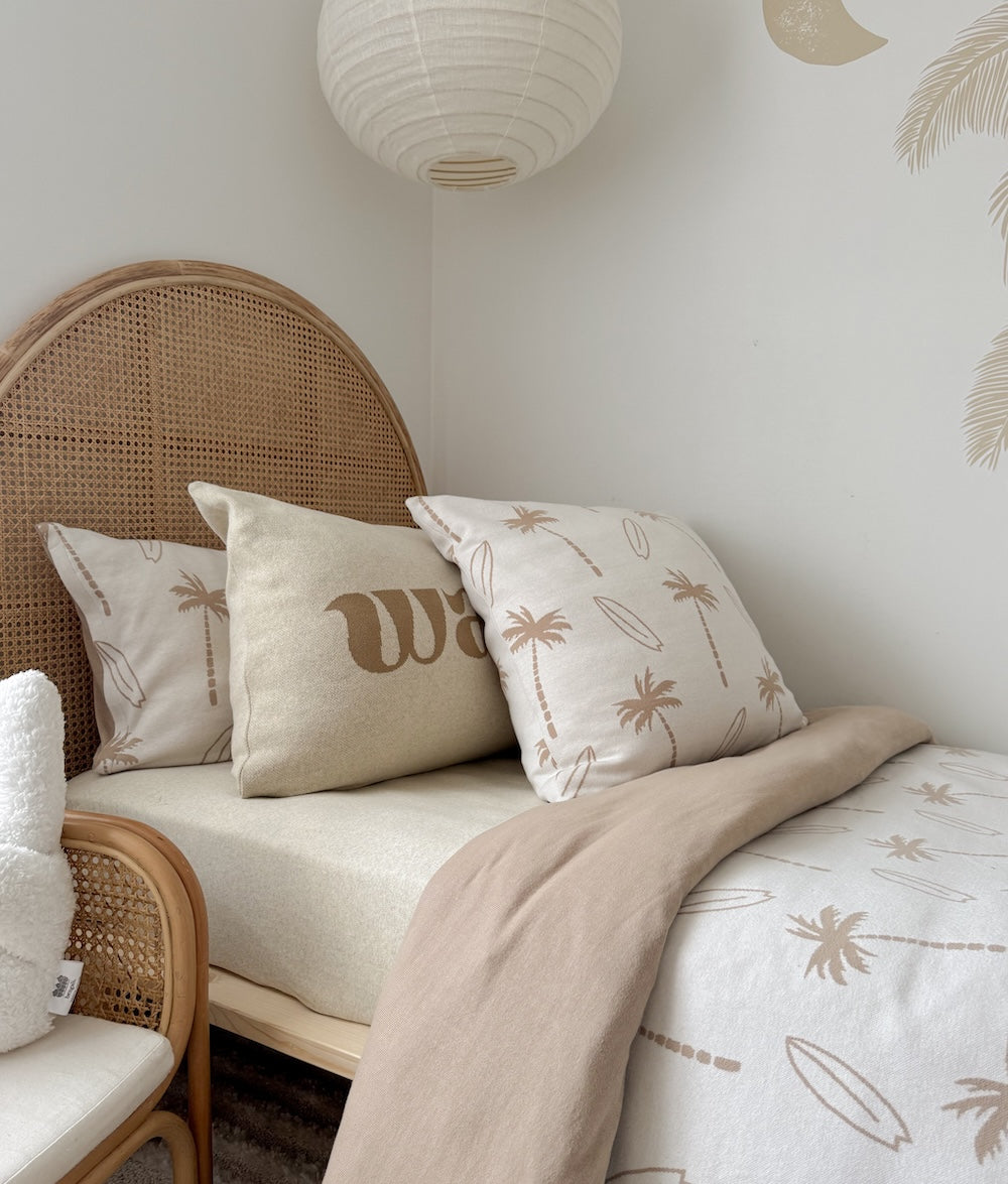 Bengali Kids & Home | Duvet Covers - Natural Surfing Palm