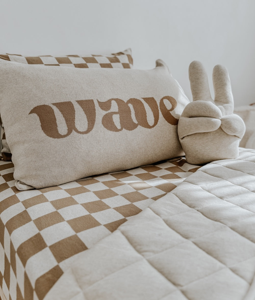 Bengali Home® | Jersey Cotton Pillowcase - Khaki Gingham