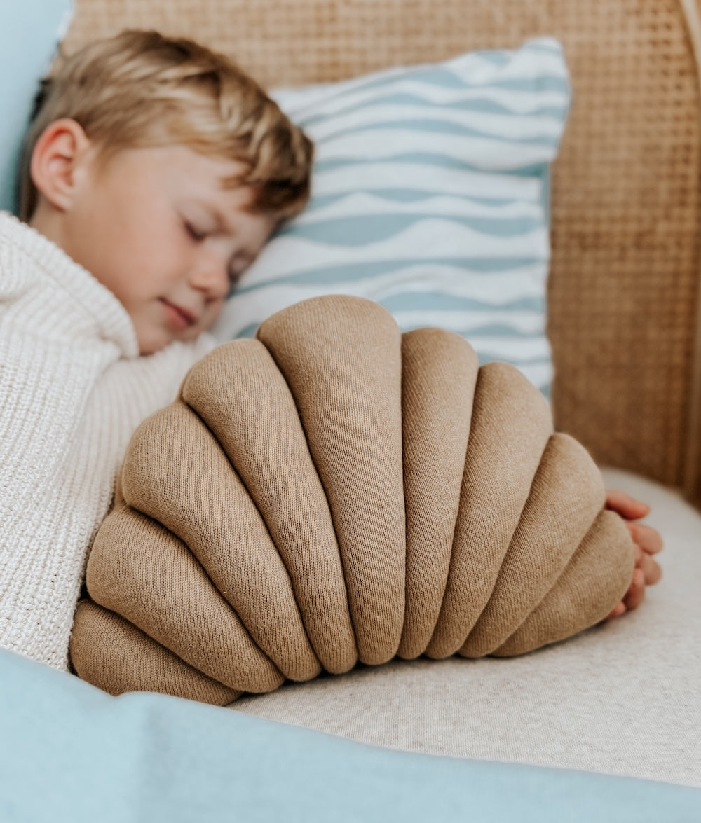 Bengali Home® | Nursery & Kids Room Decor - Khaki Shell Cushion