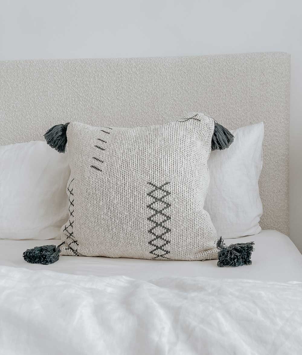 Bengali Home® | Decor - Grey & Ivory Tassel Cushion Cover