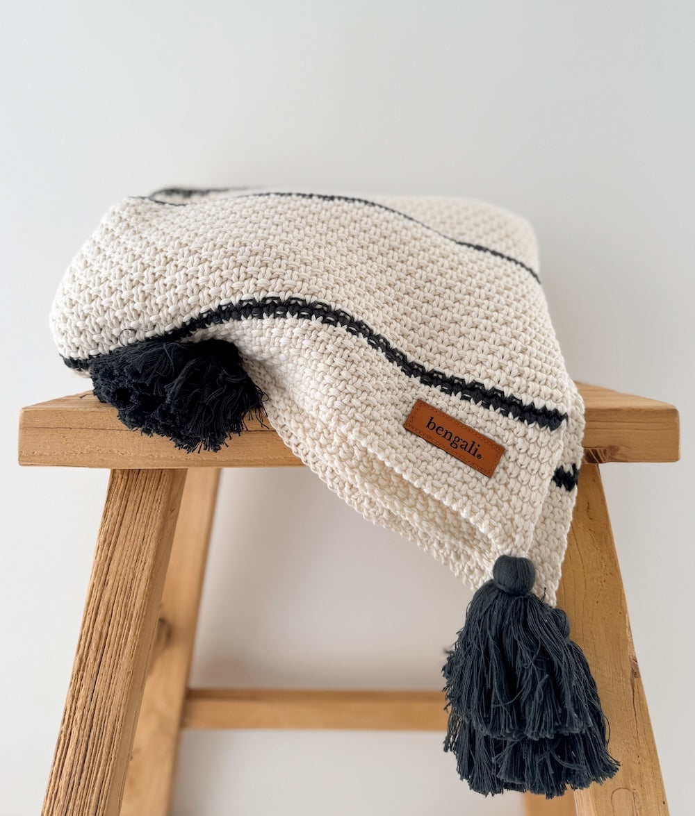 Bengali Home® | Decor - Charcoal & Salt Lounge Throw
