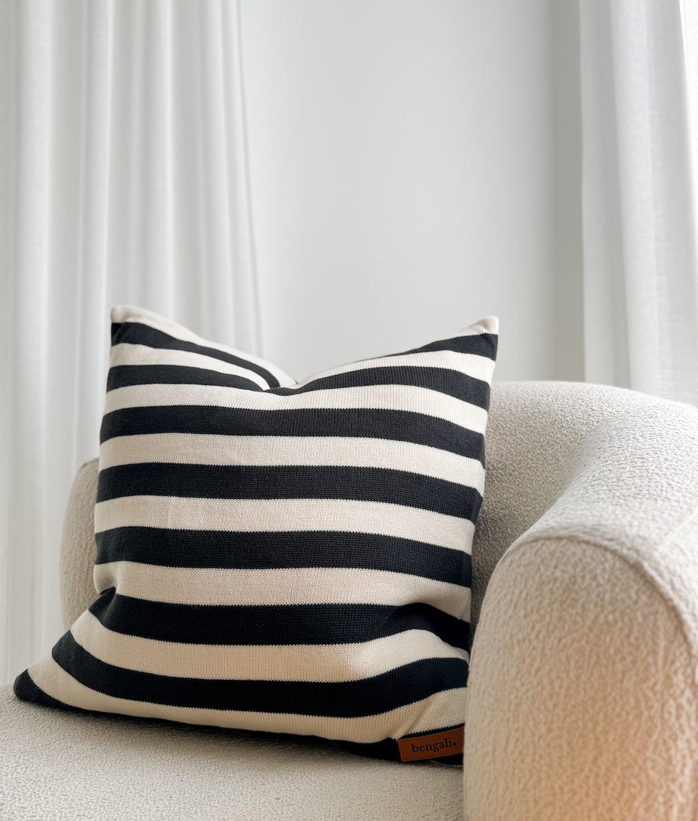 Bengali Home® | Home Decor - Charcoal & Salt Cushion Cover
