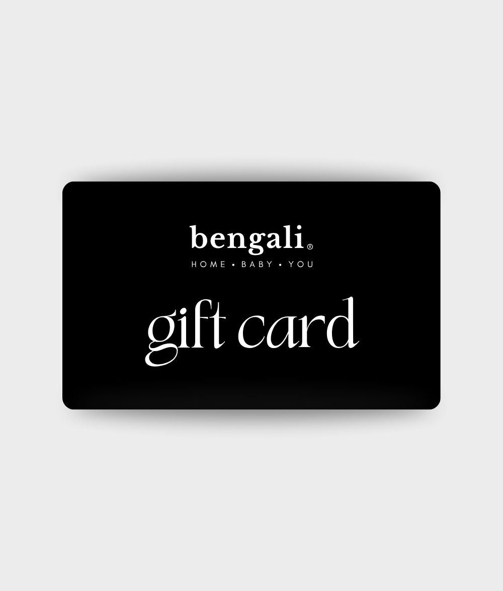 Black gift card with 'bengali' branding on a white background
