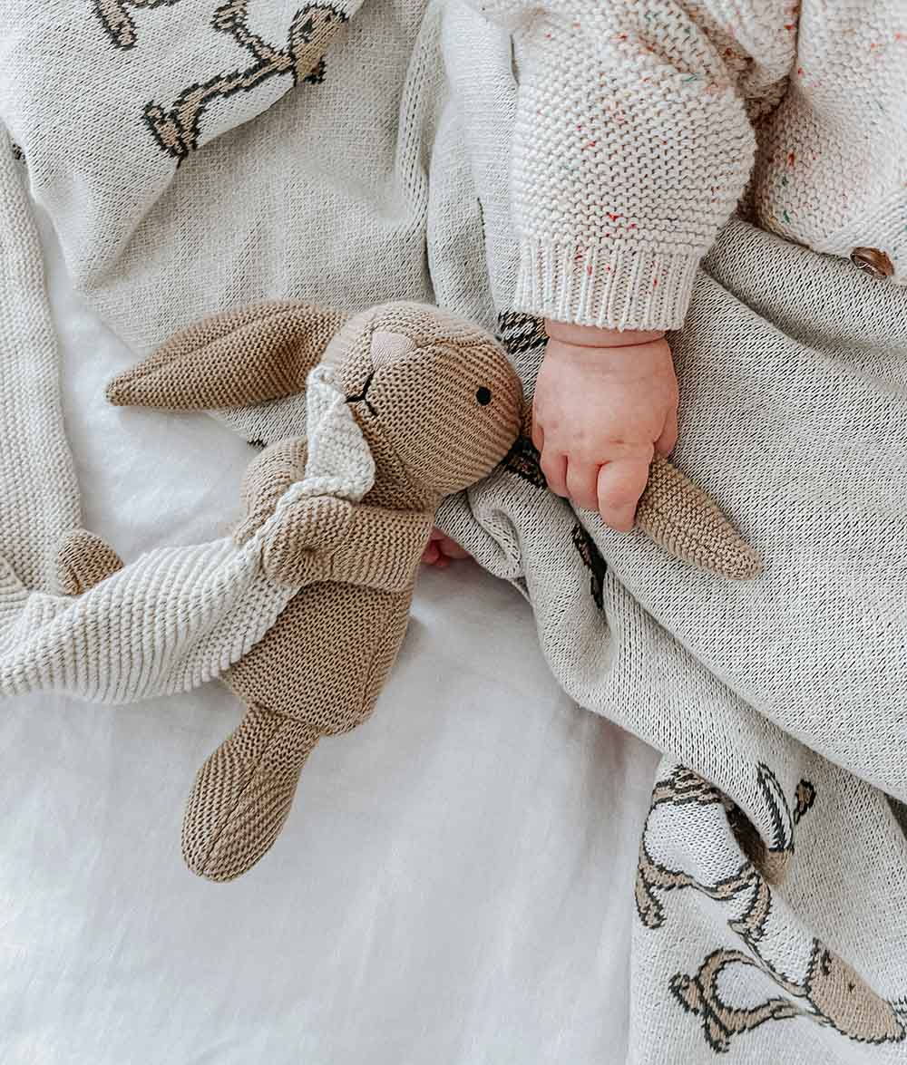 Khaki brown bunny comforter