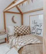 Bengali Home® | Kids & Bedroom Decor - Khaki Gingham Pillowcase