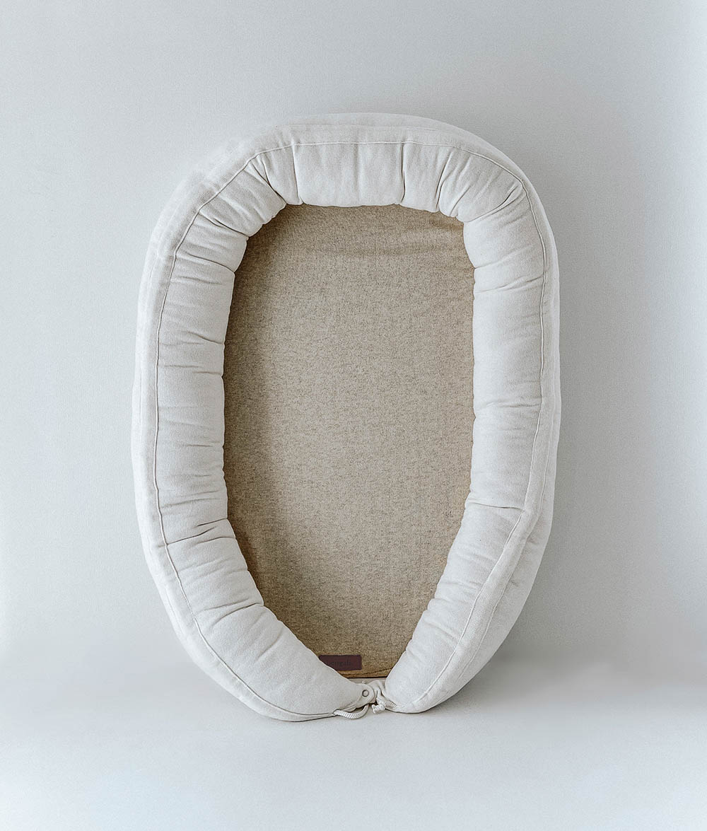 Bengali Baby | Portable Baby Lounger - Natural Marle + Ivory