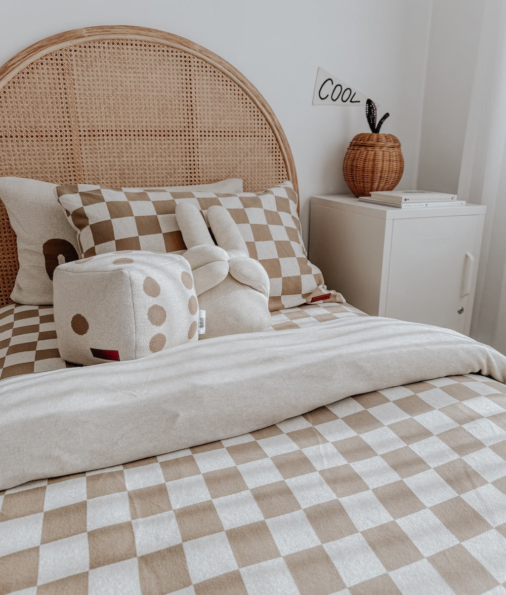 Bengali Baby & Kids | Cot & King Single Duvet Covers - Khaki Gingham