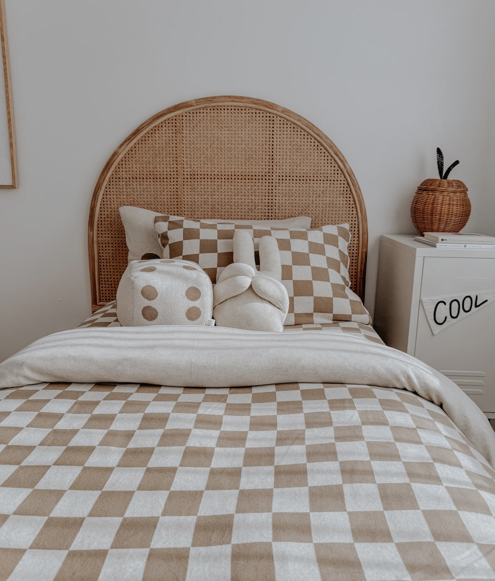 Bengali Baby & Kids | Cot & King Single Duvet Covers - Khaki Gingham