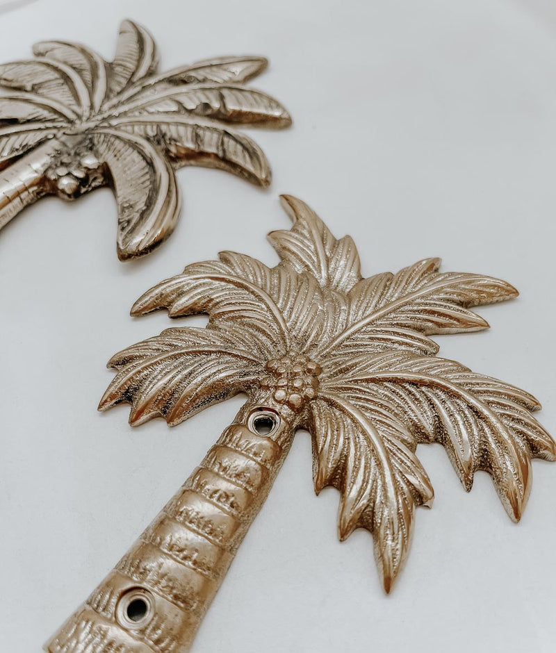 Bali Home™ | Balinese Brass Hooks & Hangers - Small Palm