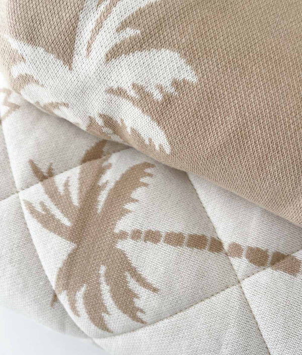 Bengali Bedding | Fitted Jersey Cotton Sheet - Natural Surfing PalmBengali Bedding | Fitted Jersey Cotton Sheet - Natural Surfing Palm