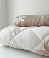 Bengali Bedding | Reversible Bed Quilts - Natural Surfing Palm