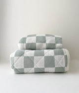 Bengali Bedding | Fitted Jersey Cotton Sheet - Sage Gingham