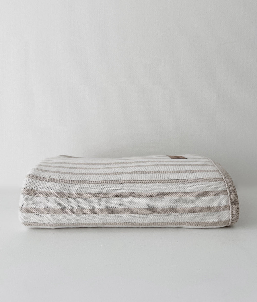 Bengali Baby | Jersey Cotton Swaddle Wrap - Greige Pinstripe