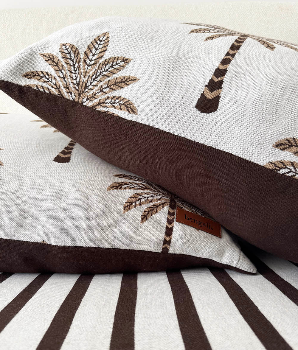 Khaki Sundown reversible pillowcase with chocolate reverse.
