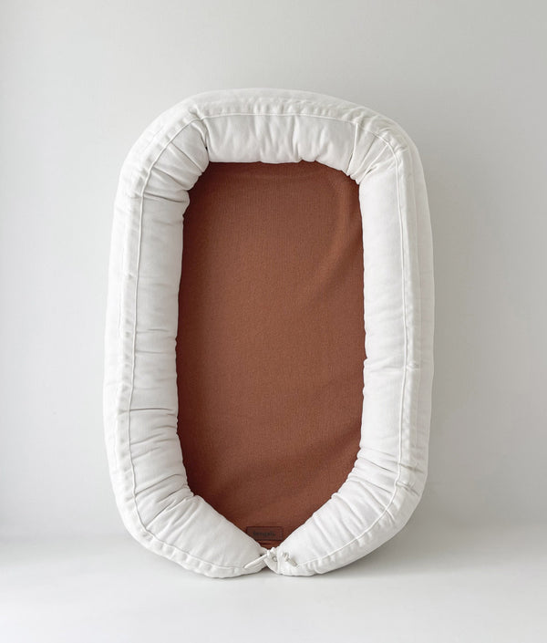 Bengali Baby | Portable Baby Lounger - Toffee + Ivory
