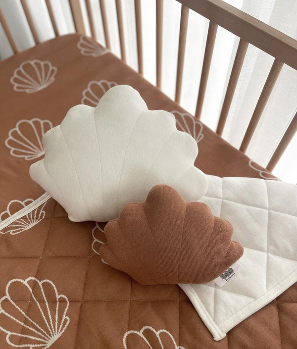 Bengali Home® | Nursery & Kids Room Decor - Clam Shell Cushion Ivory