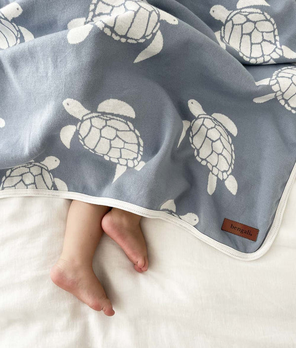 Bengali Baby | Jersey Cotton Swaddle Wrap - Amalfi Turtle