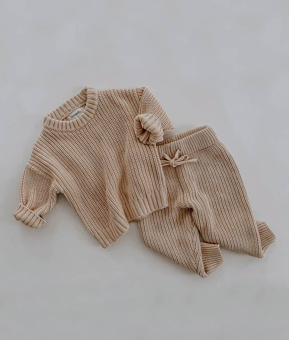 Bengali Baby | Knitwear Pants - Chunky Tan