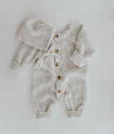 Bengali Baby | Knitwear Playsuit - Vanilla Sprinkle