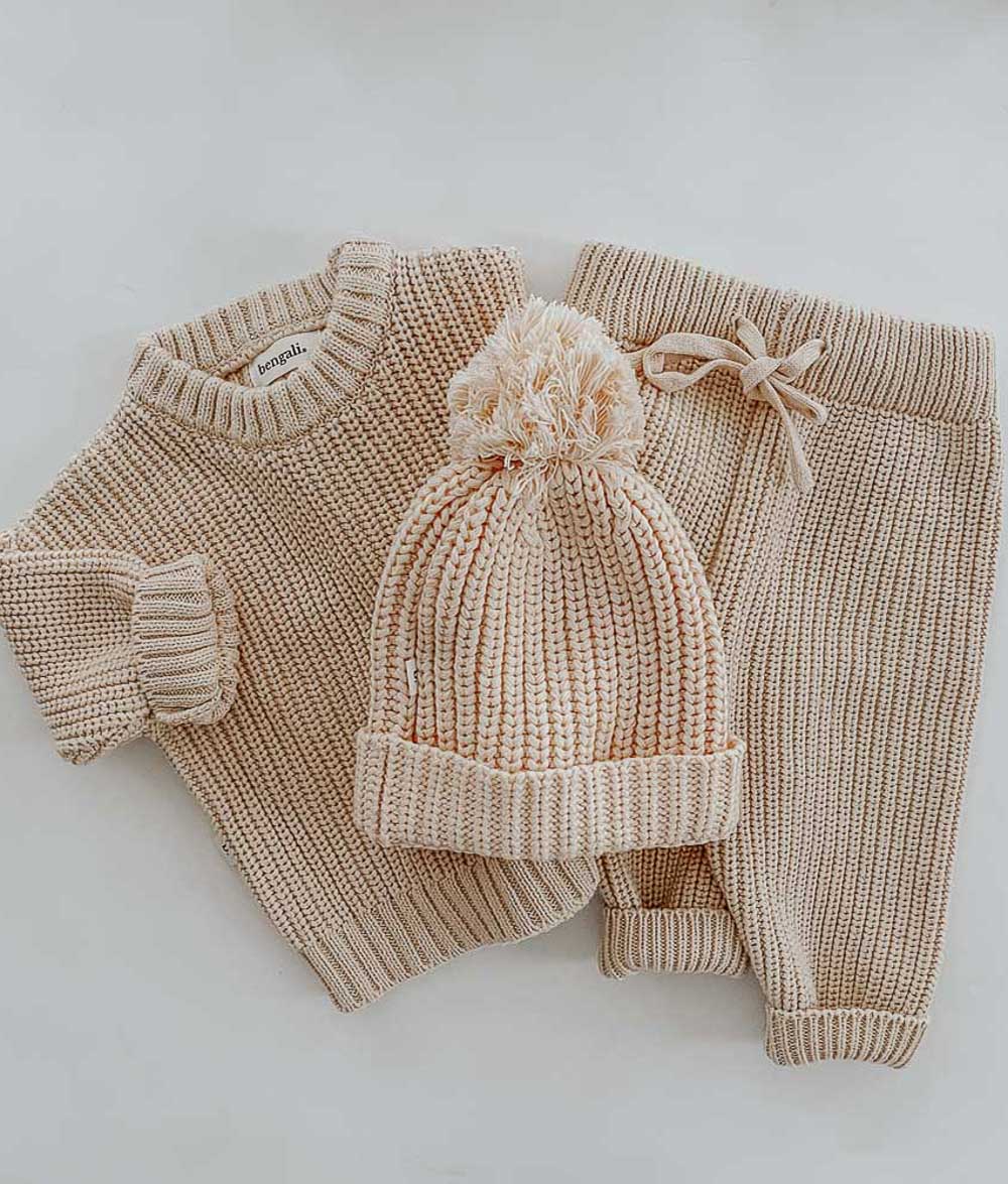 Bengali Baby | Knitwear Pants - Chunky Tan