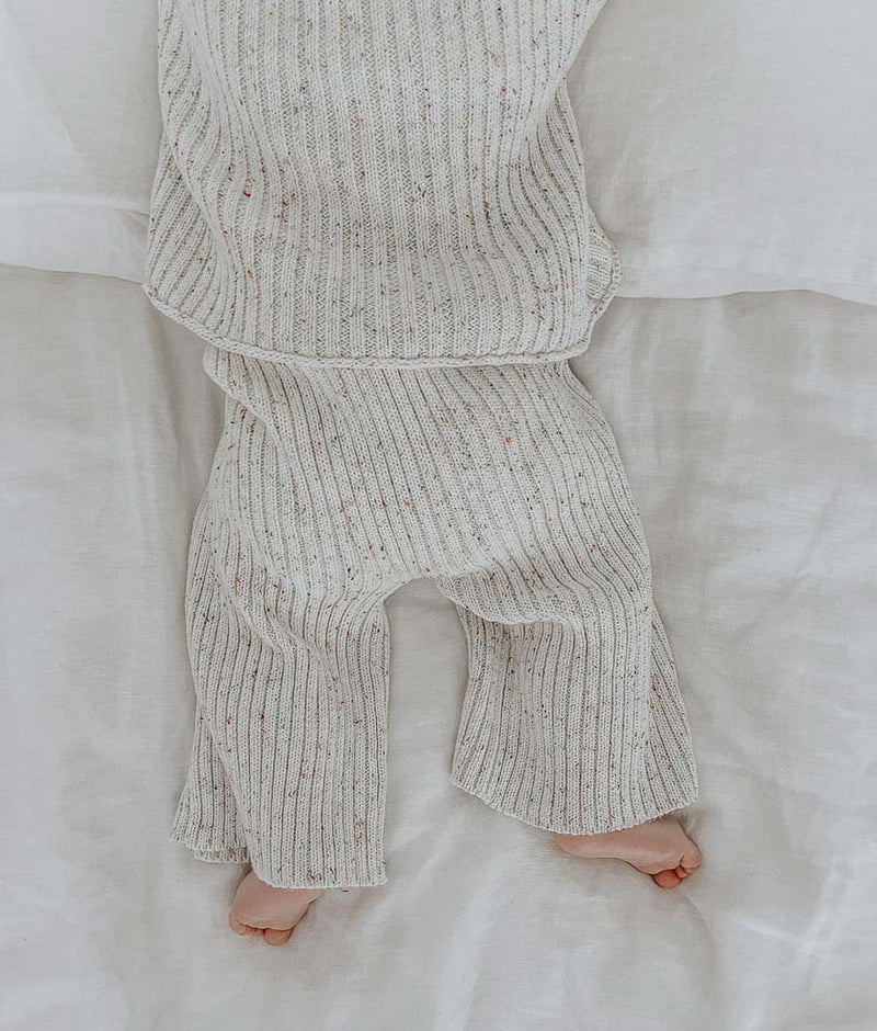 Bengali Baby | Knitwear Cropped Jumper & Pants Set - Vanilla Sprinkle
