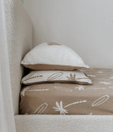 Bengali Bedding | Fitted Jersey Cotton Sheet - Natural Surfing Palm