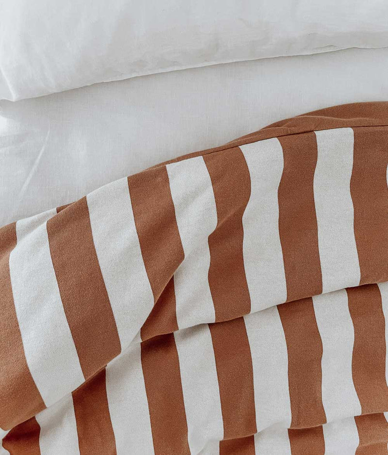 Bengali Baby & Kids Duvet Covers Toffee & Ivory Stripe Bengali Home