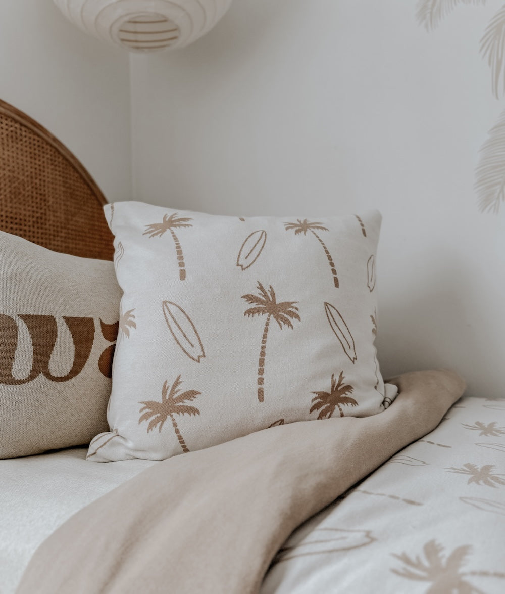 Bengali Home® | Kids & Bedroom Decor - Natural Surfing Palm Euro Pillowcase