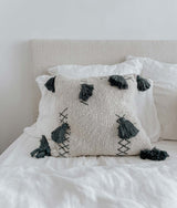 Bengali Home® | Decor - Grey & Ivory Tassel Cushion Cover