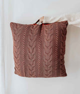 Bengali Home® | Decor - Maroon Cable Knit Floor Cushion