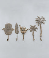 Bali Home™ | Balinese Brass Hooks & Hangers - Small Palm