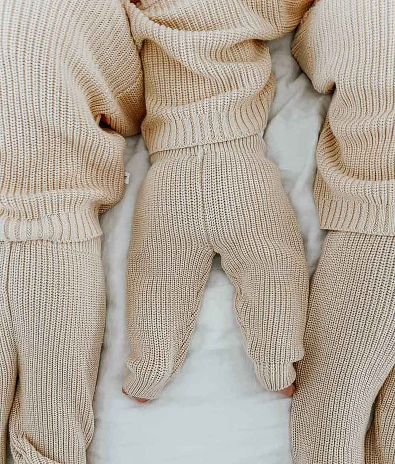 Bengali Baby | Knitwear Jumper & Pants Set - Chunky Tan