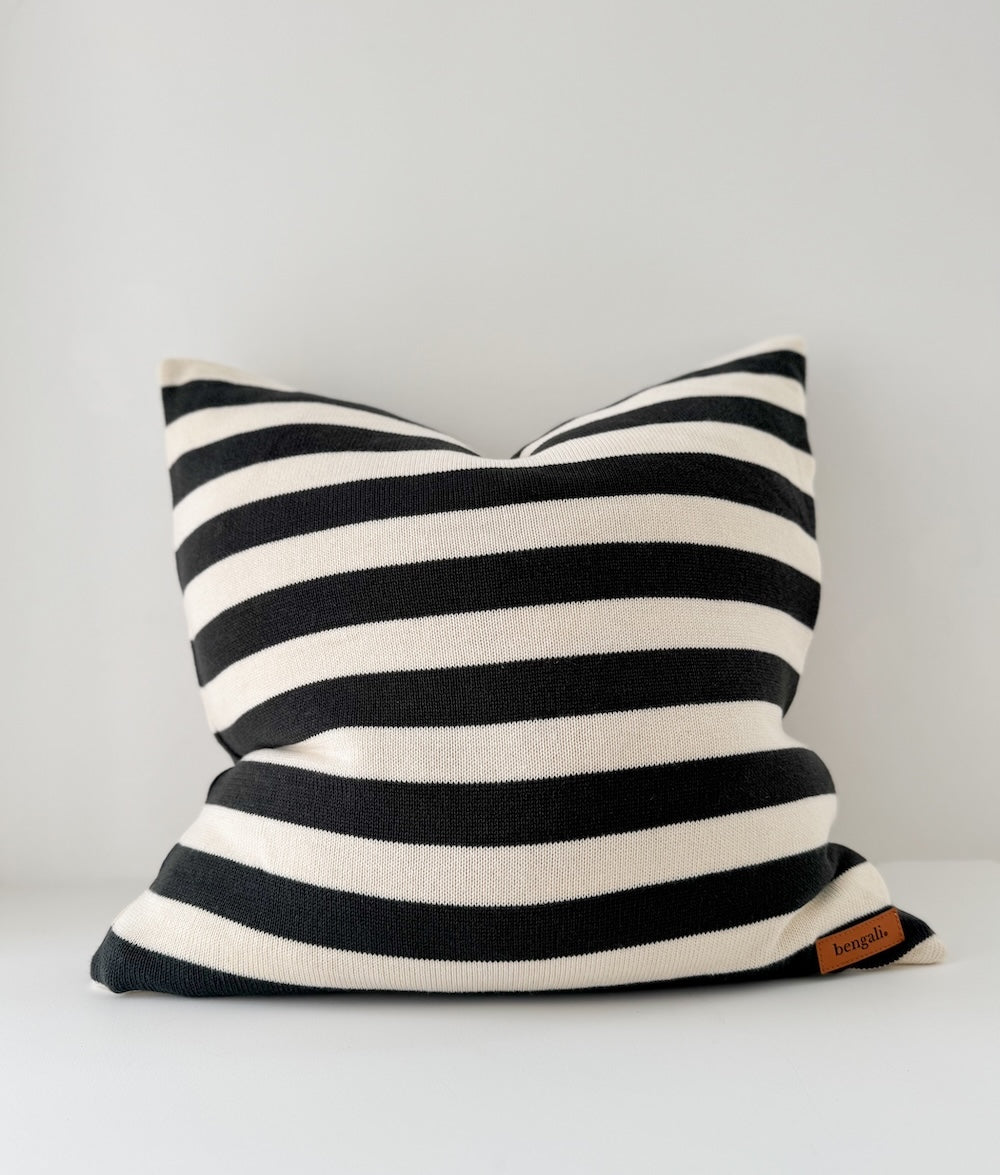 Bengali Home® | Home Decor - Charcoal & Salt Cushion Cover
