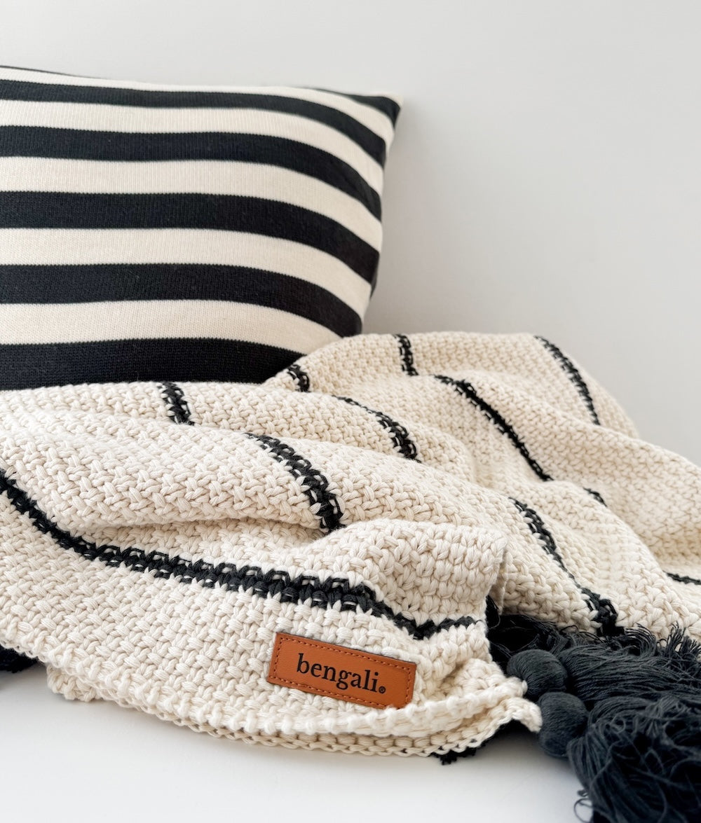 Bengali Home® | Decor - Charcoal & Salt Lounge Throw