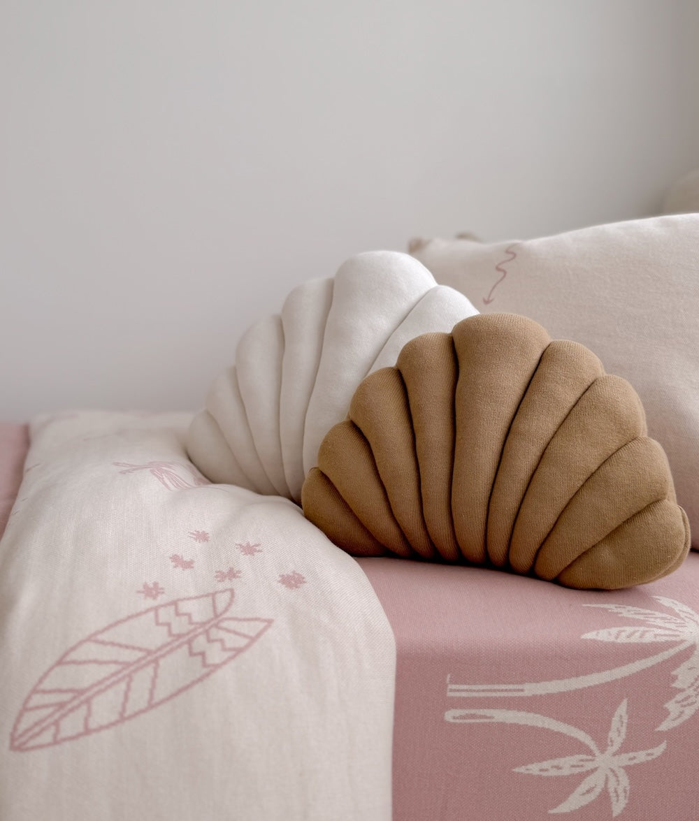Bengali Home® | Nursery & Kids Room Decor - Khaki Shell Cushion