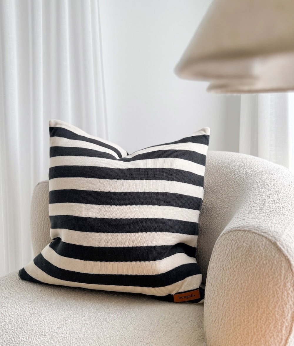 Bengali Home® | Home Decor - Charcoal & Salt Cushion Cover
