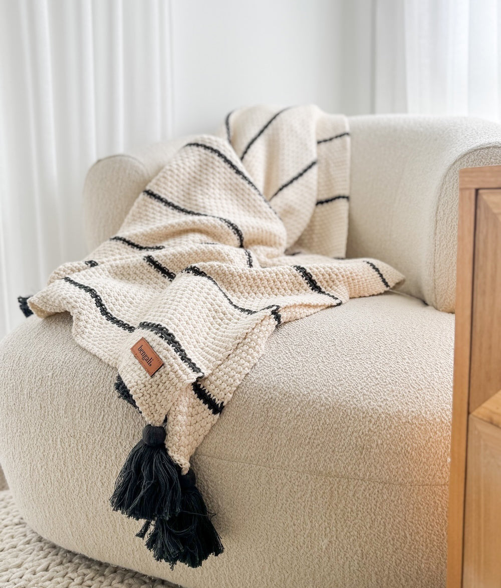 Bengali Home® | Decor - Charcoal & Salt Lounge Throw