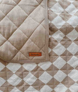 Bengali Baby & Kids | Cot & Single Cotton Bed Quilts - Khaki Gingham Checker