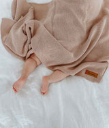 Bengali Baby | Pure Cotton Classic Knit Blanket - Nougat