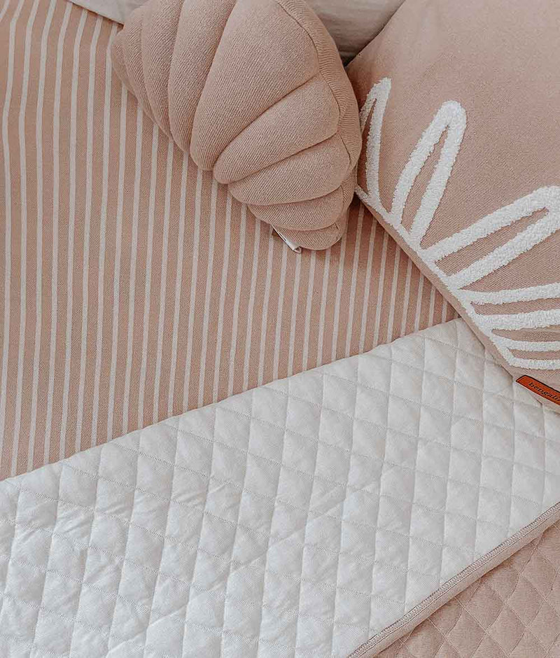 Bengali Baby | Cot & Single Bed Quilts & Jersey Sheets - Nougat Pink + Ivory