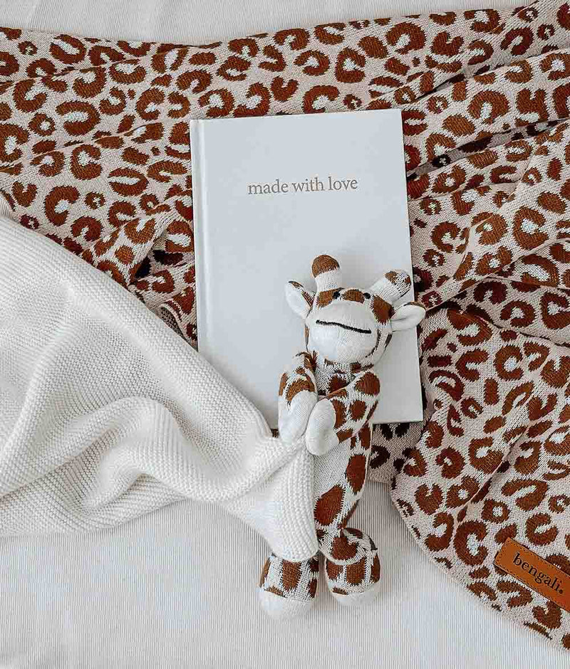 Bengali Baby | Natural Cotton Comforter - Giraffe Snuggly & Leopard Spot Blanket