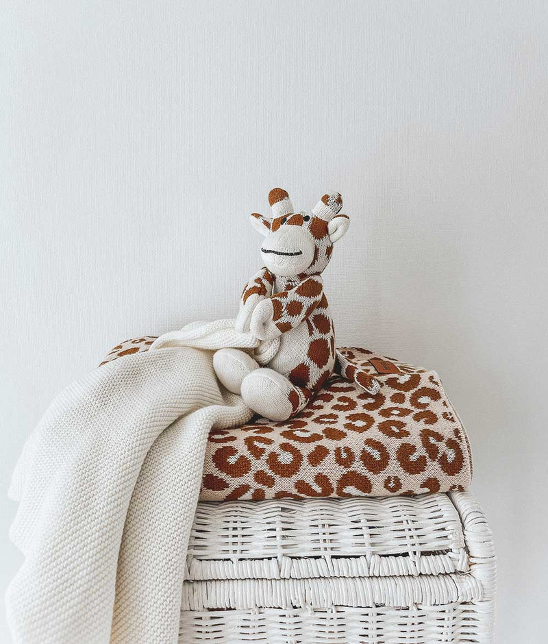 Bengali Baby | Natural Cotton Comforter - Giraffe Snuggly & Leopard Spot Blanket