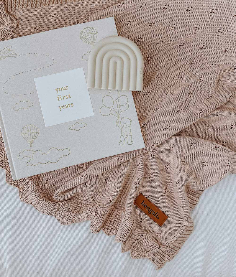 Bengali Baby Pure Cotton Heirloom Blanket Nougat Bengali Home