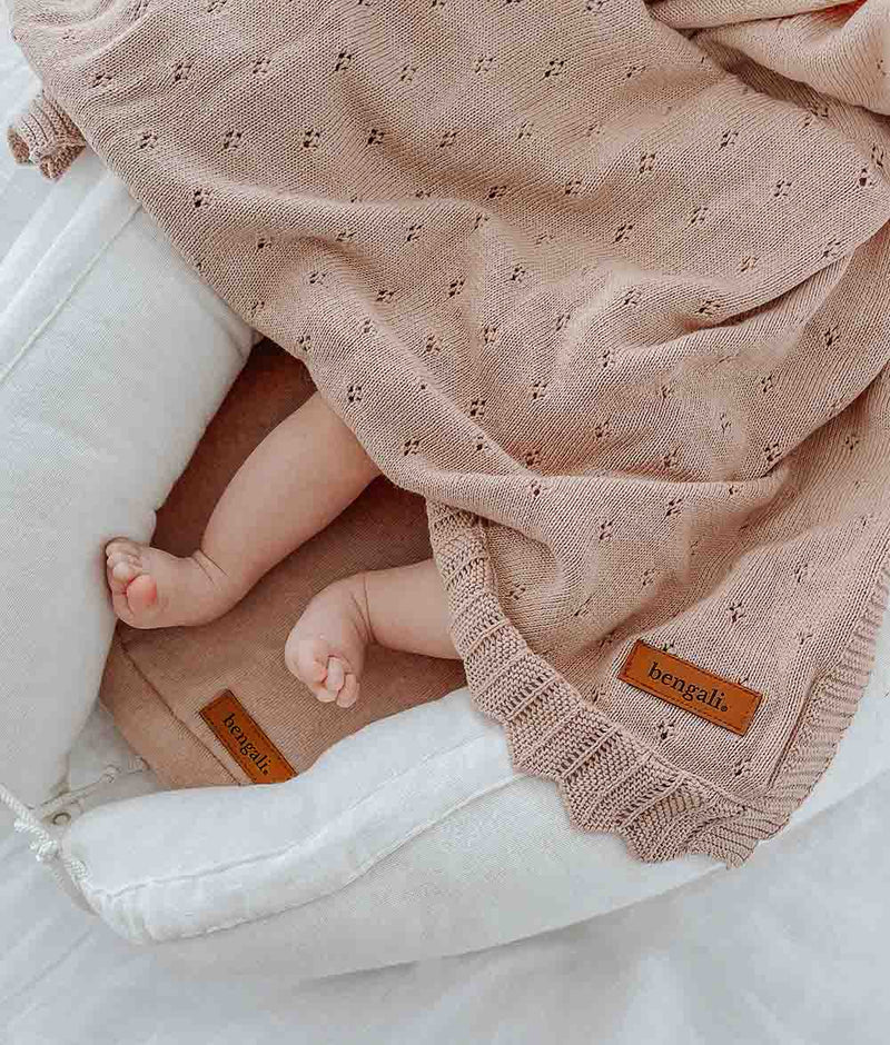 Bengali Baby Pure Cotton Heirloom Blanket Nougat Bengali Home