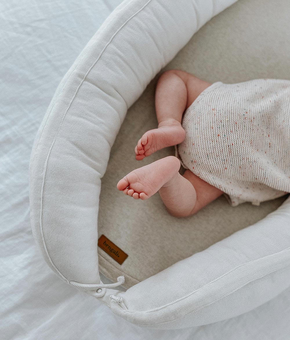 Bengali Baby | Portable Baby Lounger - Natural Marle + Ivory